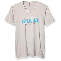 Kauai Graphic Printed Premium Fitted Sueded Short Sleeve V-Neck T-Shirt