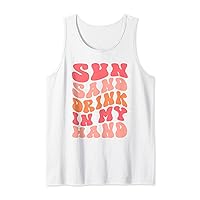 Sun Sand Drink In My Hand Ring On My Hand Bachelorette Party Tank Top
