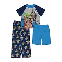 STAR WARS Boys' 3-Piece Loose-fit Pajama Set, Soft & Cute for Kids