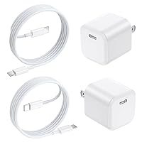 USB C Charger Block, C Type Fast Charging Power Adapter and 4ft USB C to USB C Cable -2Pack,White