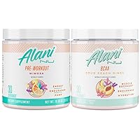 Mimosa Pre Workout and BCAA Sour Peach Rings Post Workout Powder Bundle | L-Theanine, Beta-Alanine, Citrulline | Branch Chain Essential Amino Acids | 30 Servings per Container