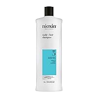 Nioxin System 3, Cleansing Shampoo With Peppermint Oil, Treats Sensitive Scalp & Provides Moisture, For Color Treated Hair with Light Thinning, Various Sizes