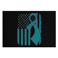 Cervical Cancer Awareness Flag Puzzles for Adults 200 Pieces Holiday Jigsaw Puzzle Home Picture Decor Gift