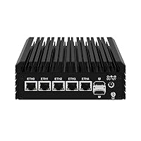 HUNSN Micro Firewall Appliance, Mini PC, OPNsense, VPN, Router PC, Intel Alder Lake-N 12th Gen N100, RJ37, 5 x 2.5GbE I226-V, 2 x HDMI, DP, TF, Type-C, 16G DDR5 RAM, 128G SSD
