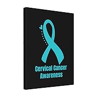 Rqwaaed Cervical Cancer Awareness 16x20 inch Canvas Wall Art Print Home Wall Decorations for Living Room Bedroom Unframed Decor