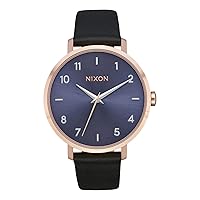 NIXON Womens Analogue Quartz Watch with Leather Strap A1091-3005-00, Rose Gold/Storm, One Size, Bracelet