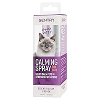 SENTRY PET Care Sentry Calming Spray for Cats, Uses Pheromones to Reduce Stress, Easy Spray Application, Helps Cats with Separation, Travel, Loud Noises, and Anxiety, Packaging May Vary