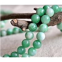 Natural Multi-Tones Green Jade Beads Smooth Polished Round 6mm-12mm 15.4 Inch Full Strand for Jewelry Making (GJ29) (8mm)