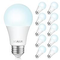 Sigalux 60W Equivalent A19 LED Light Bulb, Daylight Led Light Bulbs 5000K 800LM E26 Medium Base, Non-Dimmable LED 9.5 Watt Standard Light Bulbs, UL Listed, 10 Packs