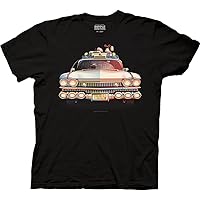 Ripple Junction Ghostbusters Men's Short Sleeve T-Shirt Retro Ecto-1 Ectomobile Ambulance Officially Licensed