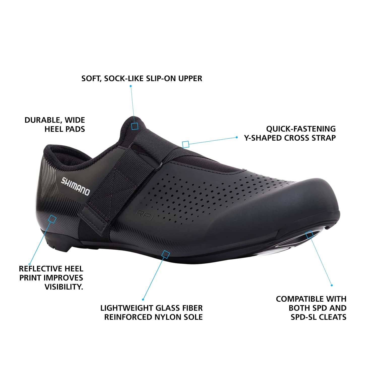 SHIMANO SH RP1 Unisex Cycling Shoe Road Bike Indoor Riding Shoe for Men and Women, All Rounder