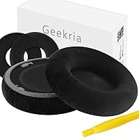 Geekria Comfort Velour Replacement Ear Pads for AKG K701, K702, Q701, Q702, K601, K612, K712, K400, K500 Headphones Ear Cushions, Headset Earpads, Ear Cups Cover Repair Parts (Black)