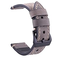 Leather Watch Band Straps for 20mm 22mm Universal Bracelet Compatible with Most Watches with 22MM Straps (Color : Gray 1, Size : 22mm Universal)