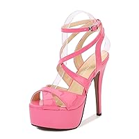 Womens platform Sandals Strappy Open Toe Ankle Strap stiletto High Heel Pumps Wedding Party Elegant dress Shoes