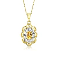 Rylos 14K Yellow Gold Flower Necklace with Gemstones, Diamonds & 18
