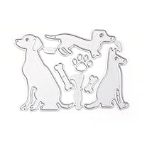 Metal Cutting Dies, Embossing Dies Stencil Template Mould for DIY Scrapbooking Photo Album Paper Card Making Craft Wedding Party Decoration DIY Gift, Die-Cuts (Three Dogs)