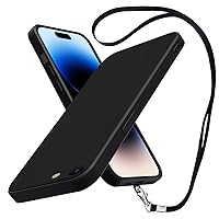 for iPhone SE Case 2022/3rd/2020,iPhone 8/7 Case,[Soft Anti-Scratch Microfiber Lining],[Camera Protection] Slim Soft Shockproof Phone Case with Lanyard for Women,Black 2-ip8g-01