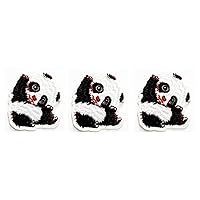 Nipitshop Patches Set Mini Little Panda Bear Japan Kid Cartoon Embroidered Iron On Patch for Clothes Backpacks T-Shirt Jeans Skirt Vests Scarf Hat Bag