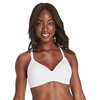 Hanes Womens Concealing Petals Wireless Bra with Convertible Straps, L, White