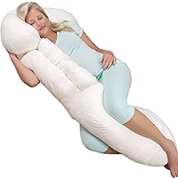 Leachco Grow To Sleep Self-Adjusting Pregnancy/Maternity Body Pillow, Ivory