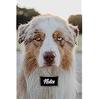 Australian Shepherd Dog Pup Puppy Doggie Notebook Bullet Journal Diary Composition Book Notepad - Very Tired Eyes: Cute Animal Pet Owner Composition ... Plain Blank Paper Pages in 6” x 9” Inch