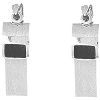 Cheerleading Earrings | Sterling Silver 3D Whistle Lever Back Earrings - Made in USA