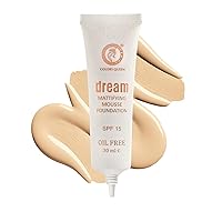 Dream Mattifying Mousse Foundation, Oil Free Matte Finish Foundation with SPF-15, Long Lasting Lightweight Buildable Coverage Foundation for Face Makeup (02 - Beige Vanilla)