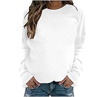Crew Neck Sweatshirt for Women Fall Fleece Pullover Tops Loose Casual Shirts Sexy Raglan Sleeve Sweater Blouses