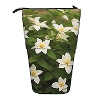 Flower Clematis Telescopic Pencil Case Cute Stand Up Pen Pencil Bag For Christmas Holiday New Year Birthday Gift