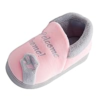 Size 12 Shoes Kids Children's Boys Girls Winter Slippers Cartoon Cat Non-slip Shoes Indoor Home Warm And Cute Cotton Slippers Pearl Baby Shoe