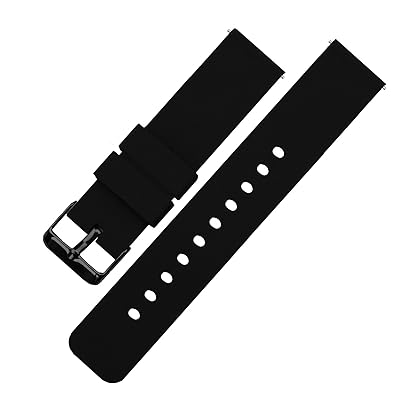 BARTON WATCH BANDS - Soft Silicone Quick Release Straps - Choose Color & Width - 16mm, 18mm, 20mm, 22mm, 24mm - Silky Soft Rubber Watch Bands