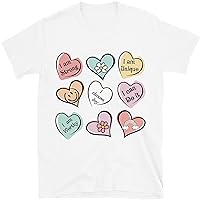 Positive Affirmations Shirt, Candy Heart Tshirt, Valentines Day tee, Conversation Hearts, Valentines Shirt for Teachers, Teacher Valentines Multicolored