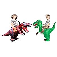 GOOSH 48 INCH Inflatable Costume for Kids, Halloween Costumes Boys Girls Dinosaur Rider, Blow Up Costume for Unisex Godzilla Toy
