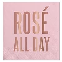Slant Collections Slant Collections-20-Count Paper Napkins, 5 x 5-Inch, Rose` All Day