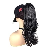 Thick 150% Density High Ponytail Extension With Braids Invisible Fluffy Slight Wavy Claw Clip Hairpiece Pony Tail (Dark Brown)