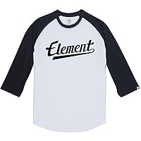 Element Men's Script Raglan, White/Black, XL