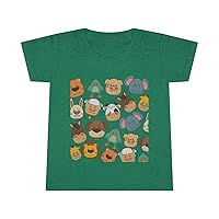 Wild Wonders Toddler Tee: Explore Adorable Animal Prints on This Comfy tee. Perfect for Little Explorers! Shop Now for Playful Style. Green