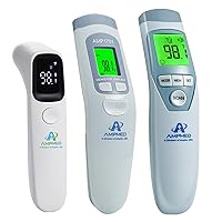 3-Pack Bundle - Amplim Non-Contact Infrared Digital Forehead Thermometer for Baby Hospital Medical Grade No Touch