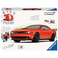 Ravensburger - 3D Puzzle Dodge Challenger Scat Pack Red, 165 Pieces, 10+ Years