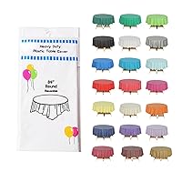 Evershine (12-Pack Heavy Duty Plastic Table Covers Tablecloth (Reusable) (Round 84
