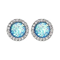 Round Crown Opal Jeweled WildKlass Ear Stud Earrings