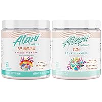 Alani Nu Rainbow Candy Pre Workout and BCAA Sour Gummies Post Workout Powder Bundle | L-Theanine, Beta-Alanine, Citrulline | Branch Chain Essential Amino Acids | 30 Servings per Container