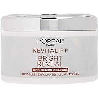 L'Oréal Paris Revitalift Bright Reveal Anti-Aging Exfoliating Peel Pads with Glycolic Acid, Reduce Wrinkles & Brighten Skin, 30 Count (Pack of 1)