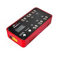 WhoopStor 3 Red Color 1S LiPo Battery Storage Charger and Discharger with LCD Display Tiny Whoop Charger with PH2.0 and BT2.0 Connectors
