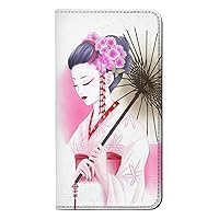 jjphonecase RW2579 Japanese Traditional Geisha Kimono PU Leather Flip Case Cover for Samsung Galaxy A15 5G