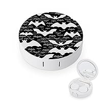 Grunge Gothic Bats Contact Lens Case Portable Cute Eye Contacts Travel Kit with Mirror Container Holder Box