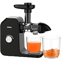 Slow Juicer, Masticating Juicer, Celery Juicer Machines, Cold Press Juicer Machines Vegetable and Fruit, Juicers with Quiet Motor & Reverse Function, Easy to Clean with Brush (black)