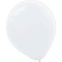 Amscan Plain Round Latex Balloons | White Silk | Pack of 50 | Party Decor, 5