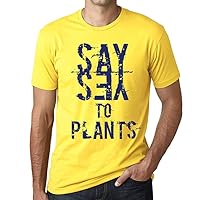 Men's Graphic T-Shirt Say Yes to Plants Eco-Friendly Limited Edition Short Sleeve Tee-Shirt Vintage Birthday