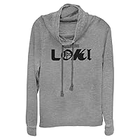Marvel womens Loki (Tv Show) Loki Logo Women's Long Sleeve Cowl Neck Pullover T Shirt, Gray Heather, Small US